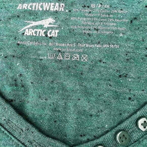 ARTIC CAT long sleeve T-shirt with V-neck, green women's size XS, NWT - Picture 3 of 4